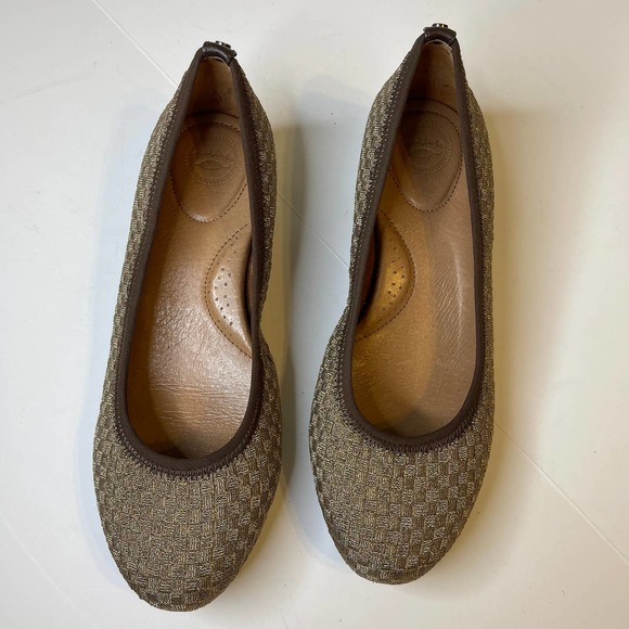 Nurture Metallic Bronze Basketweave Slip On Flats Shoes, 7.5M - Picture 2 of 8